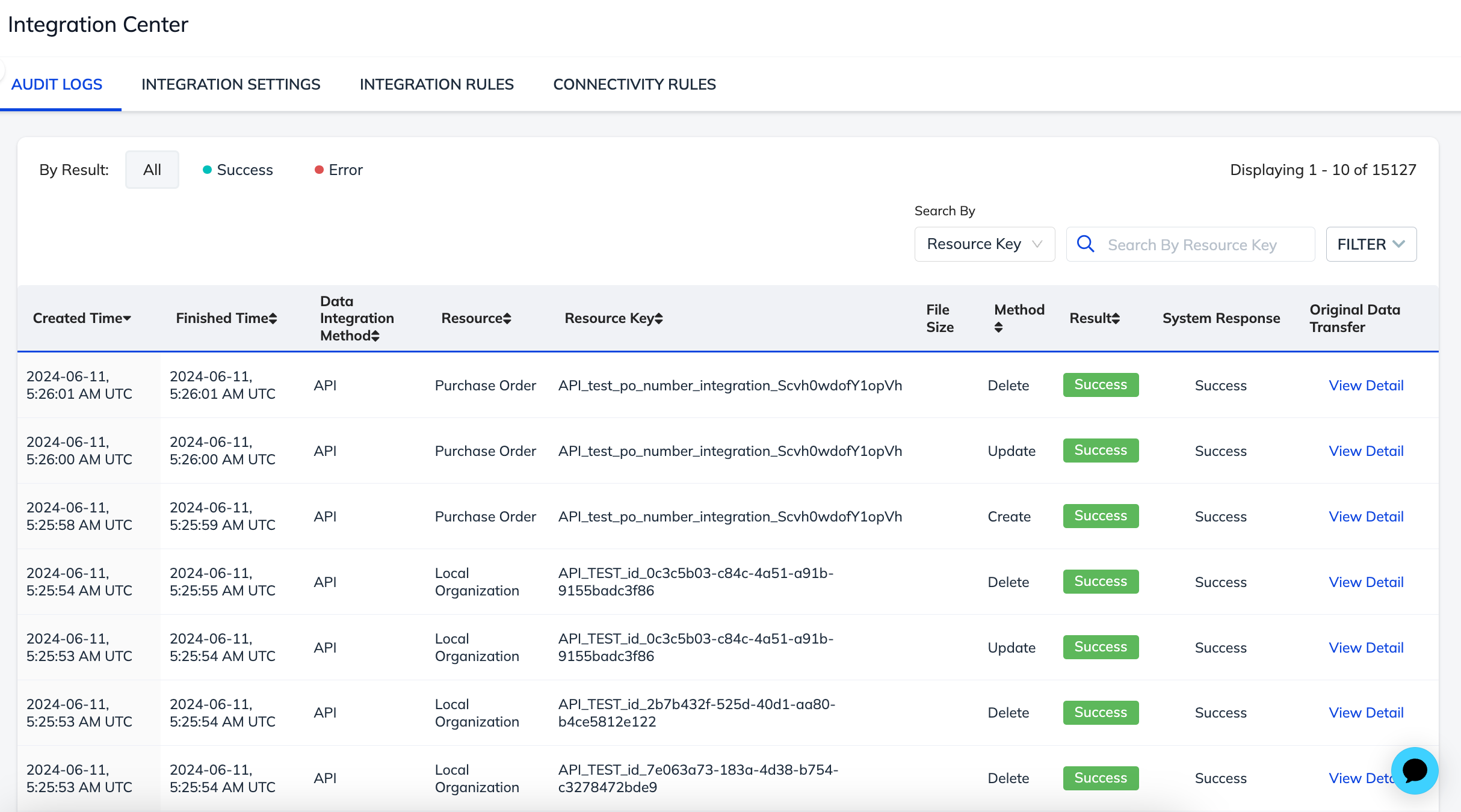 Integration Center Screenshot