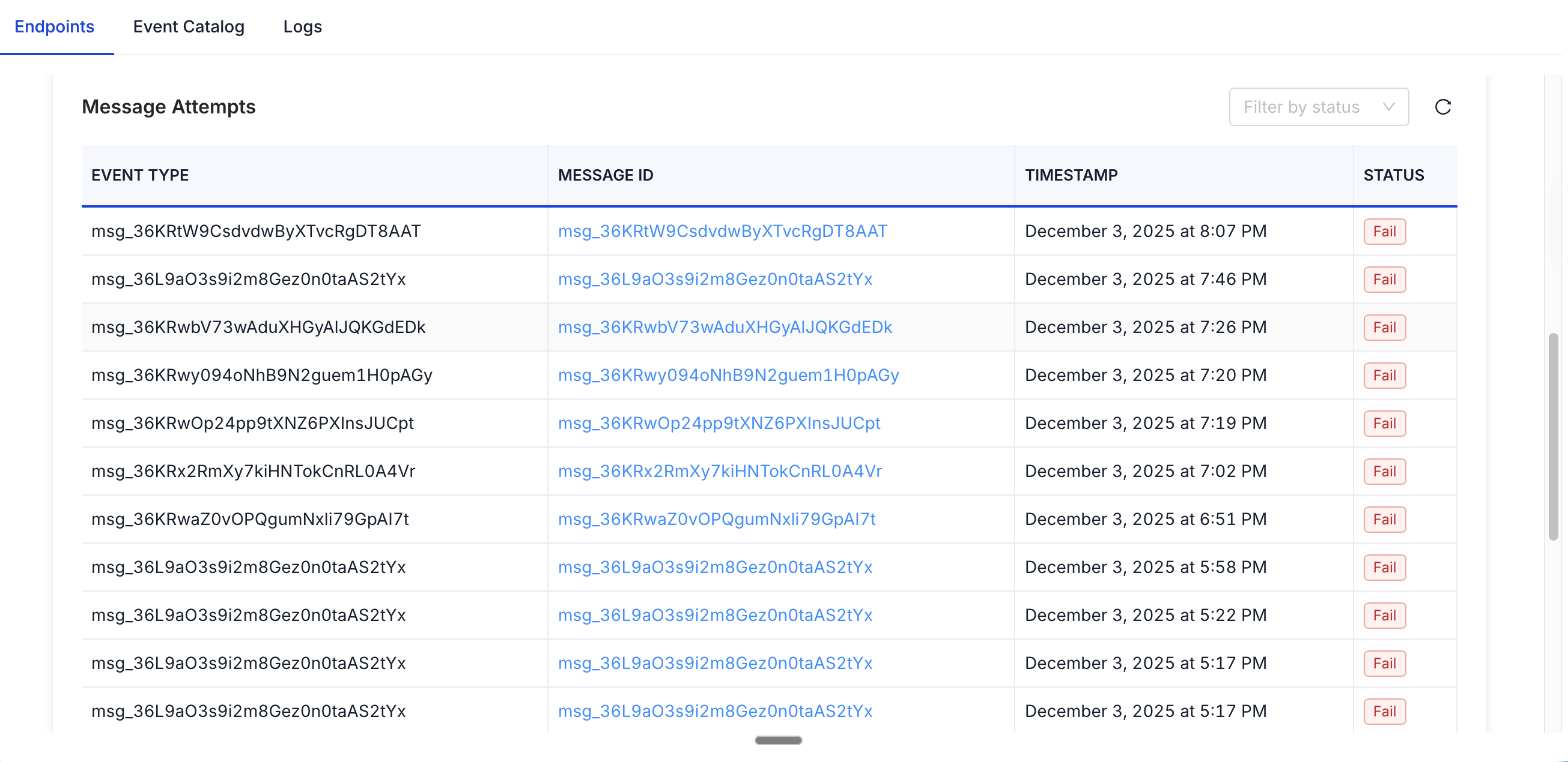 Webhook messages attempt